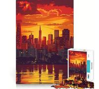 Puzzle da 1000 pezzi con vista del tramonto di San Francisco per adulti, gioco di logica fine, per il tempo libero, con bordi ben definiti, oggetto da collezione (38x52cm)