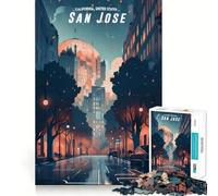 Puzzle da 1000 pezzi con vista della città di San Jose, ideale per ragazzi, con un forte senso logico, perfetto per momenti di relax, con bordi trasparenti e un'idea regalo creativa (38x26cm)