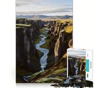 Puzzle da 1000 pezzi con vista dell'Islanda, bordo perfetto, gioco cognitivo divertente, gioco lento, divertente, decorazione natalizia (50x75cm)