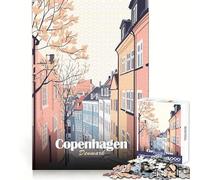 Puzzle da 1000 pezzi con vista di Copenaghen,taglio preciso,divertimento per la mente,divertimento per rallentare il ritmo,decorazione natalizia da parete (50x75cm)