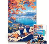 Puzzle da 1000 pezzi con vista lago autunnale,decorazione Clean Fit,gioco per la mente,regalo,gioco rilassante,regalo di compleanno,arte (38x52cm)
