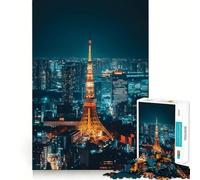 Puzzle da 1000 pezzi con vista notturna della Torre di Tokyo, ideale per ragazzi, per stimolare la memoria, attività da svolgere a casa e per assemblare un modello, regalo perfetto 50x75cm