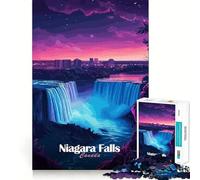 Puzzle da 1000 pezzi con vista notturna delle Cascate del Niagara per adulti ideale per stimolare la mente rilassare e divertirsi Un'opera d'arte dai bordi netti perfetta per la collezione (38x52cm)