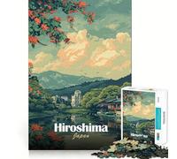 Puzzle da 1000 pezzi con vista panoramica di Hiroshima,Giappone,taglio preciso,disegno artistico,gioco cognitivo divertente,svago e divertimento natalizio (38x52cm)