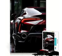 Puzzle da 1000 pezzi con vista posteriore di un'auto sportiva rossa, ideale per ragazzi, gioco di logica e svago, bordi lisci, regalo di alta qualità (38x52cm)