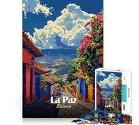Puzzle da 1000 pezzi con vista stradale di La Paz,Bolivia,taglio preciso,gioco stimolante per la mente,rilassante,decorazione natalizia (50x75cm)
