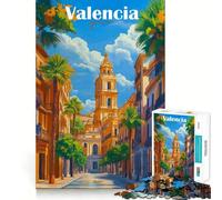 Puzzle da 1000 pezzi con vista su Valencia,Spagna Gioco creativo per sviluppare le capacità cognitive Componenti robusti e facili da tagliare,ideale da portare in viaggio Gioco per allenare Regalo