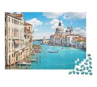 Puzzle da 1000 pezzi con vista sui canali di Venezia e basilica, per adulti, gioco educativo, decorazione per la casa, ideale per compleanni, 70x50 cm.