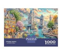 Puzzle da 1000 pezzi con vista sul canale di Venezia e sul tramonto sul ponte di Londra, gioco educativo per adulti, decorazione per la casa di compleanno difficili e stimolanti, 38x26 cm