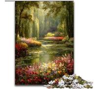 Puzzle da 1000 pezzi con vista sul giardino, regalo di Natale per adulti, ideale per ufficio, camera da letto, soggiorno (dimensioni 50x75cm)