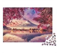 Puzzle da 1000 pezzi con vista sul lago del Monte Fuji, sentiero di montagna autunnale, per adulti dai 12 anni in su, gioco educativo, decorazione per la casa,difficoltà, di compleanno, 70x50 cm