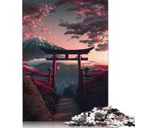 Puzzle da 1000 pezzi con vista sul Monte Fuji e la Porta Torii per adulti, giocattolo intellettuale, gioco educativo antistress, decorazione per la casa, 1000 pezzi (38 x 26 cm)