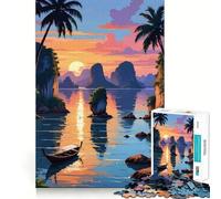 Puzzle da 1000 pezzi con vista sulla baia di Phang Nga per adolescenti, gioco di logica, leggero e rilassante, taglio liscio, decorazione da parete (38x26cm)