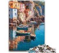 Puzzle da 1000 pezzi con vista sulla città e sul mare, adatto per bambini dai 14 anni in su, gioco educativo per compleanni e Natale, 50x75cm