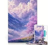 Puzzle da 1000 pezzi con vista sulle montagne e alberi di ciliegio in fiore ideale per adolescenti Gioco di puzzle che stimola la creatività e il relax Dimensioni perfette Regalo per le festività