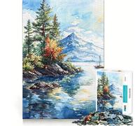Puzzle da 1000 pezzi con vista sulle montagne, ideale per ragazzi, con un gioco di logica e divertimento silenzioso, con incastri precisi e un regalo perfetto (50x75cm)