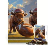 Puzzle da 1000 pezzi con vitelli di bisonte e tema football americano old school, ideale per adolescenti, per migliorare la concentrazione, un passatempo rilassante e un'ottima idea regalo (38x52cm)