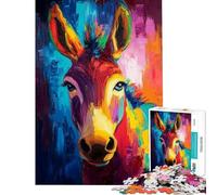 Puzzle da 1000 pezzi con vivace disegno di un asinello sfida per l'intelligenza e il cervello giocattolo avvincente giochi per famiglie analisi e logica ottimo regalo (dimensioni 38x52cm)