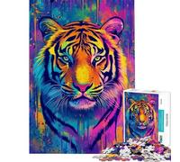 Puzzle da 1000 pezzi con vivace disegno di una tigre sfida per l'intelligenza e la concentrazione gioco avvincente per tutta la famiglia analisi e logica un regalo perfetto (dimensioni 38x26cm)