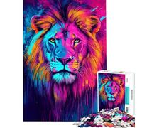 Puzzle da 1000 pezzi con vivace illustrazione di un leone gioco interattivo ed educativo ideale come regalo per chi ama giocare divertirsi e divertirsi (dimensioni 75x50cm)
