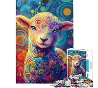 Puzzle da 1000 pezzi con vivace immagine di pecora rompicapo per adulti gioco di logica decorazione da parete compleanno e Natale (dimensioni 38x26cm)