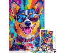 Puzzle da 1000 pezzi con vivace immagine di un cane rompicapo per adulti gioco di logica difficile ideale come regalo per tutta la famiglia (dimensioni 38x52cm)