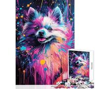 Puzzle da 1000 pezzi con vivace immagine di un Pomerania rompicapo per adulti gioco di logica difficile ideale come regalo per tutta la famiglia (dimensioni 50x75cm)