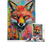 Puzzle da 1000 pezzi con vivace immagine di una volpe rompicapo per adulti difficile ideale come regalo per tutta la famiglia (dimensioni 38x52cm)