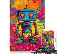 Puzzle da 1000 pezzi con vivace robot in stile retrò per adulti, ideale per stimolare la memoria e il relax, con bordi nitidi e dal design unico (50x75cm)