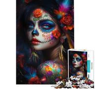 Puzzle da 1000 pezzi con vivaci illustrazioni del Giorno dei Morti ideale per adolescenti Stimola la memoria e rappresenta una sfida educativa Regalo perfetto per amici e familiari 38x26cm