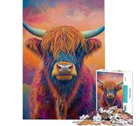 Puzzle da 1000 pezzi con vivaci immagini di mucche delle Highlands ideale per adolescenti perfetto per passare il tempo durante le vacanze a casa una sfida stimolante e un regalo antistress 38x26cm
