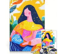 Puzzle da 1000 pezzi con vivida interpretazione fauvista della Gioconda gioco educativo rilassante e stimolante per la mente ideale come decorazione da scrivania 50x75cm