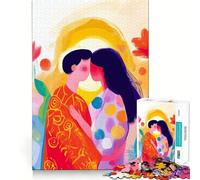 Puzzle da 1000 pezzi con vivida visione fauvista del bacio,gioco di concentrazione mentale,tagli di precisione,bordi lisci,attività coinvolgente per serate tranquille (38x52cm)