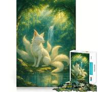 Puzzle da 1000 pezzi con volpe a nove code nella foresta, ideale per adulti, un gioco stimolante per la mente, perfetto per il tempo libero Dimensioni nitide (38x26cm)