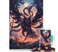 Puzzle da 1000 pezzi con volpe a nove code nella foresta, ideale per ragazzi, gioco di logica, leggero e rilassante, con taglio perfetto, regalo perfetto (50x75cm)