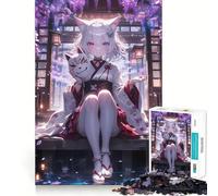 Puzzle da 1000 pezzi con volpe anime e glicine notturno per adolescenti,ideale per stimolare la mente,creare attività creative di taglio di alta precisione e rilassanti (38x52cm)