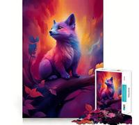Puzzle da 1000 pezzi con volpe arcobaleno su ramo per adulti, gioco intelligente, rilassante e divertente, ideale per assemblare un disegno e creare un regalo prezioso (50x75cm)