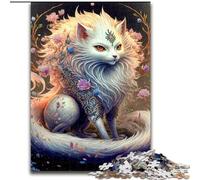 Puzzle da 1000 pezzi con volpe bianca, fantasia colorata, in legno, ideale per decorare casa e ufficio, regalo perfetto per compleanni, 50x75cm, per uomini e donne