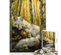 Puzzle da 1000 pezzi con volpe bianca fiaba magica gioco educativo regalo di compleanno giocattolo divertente antistress (26x38cm)