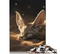 Puzzle da 1000 pezzi con volpe fennec addormentata nel deserto per adulti, puzzle per adulti, regalo di Halloween dai 14 anni in su, 1000 pezzi (75x50 cm)