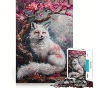 Puzzle da 1000 pezzi con volpe,fiore e albero,gioco di precisione e cognitivo,ideale per il tempo libero e come regalo di Natale (38x26cm)