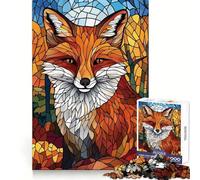 Puzzle da 1000 pezzi con volpe in vetro colorato per ragazzi gioco stimolante per il pensiero creativo semplice e divertente con incastri precisi ideale per creare un desiderio di Babbo Natale 38x26cm
