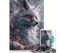 Puzzle da 1000 pezzi con volpe Kitsune mistica per adulti, gioco di concentrazione e stimolazione mentale, silenzioso e divertente, con bordi netti, ideale come regalo di Babbo Natale (38x52cm)