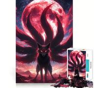 Puzzle da 1000 pezzi con volpe Kitsune rossa e nera per adulti e ragazzi, gioco di logica solido, divertente e silenzioso, taglio di precisione, Babbo Natale, scegli il tuo desiderio (50x75cm)