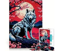 Puzzle da 1000 pezzi con volpe Kitsune Sakura per adulti, gioco di logica, divertimento rilassante, pezzo da collezione con taglio preciso (38x52cm)