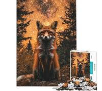 Puzzle da 1000 pezzi con volpe nella foresta stellata ideale per ragazzi e famiglie per un divertimento interattivo tra genitori e figli compleanni e Natale 38x26cm
