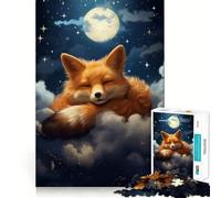 Puzzle da 1000 pezzi con volpe rossa addormentata per adulti e ragazzi, ideale per migliorare la memoria, per un relax leggero e piacevole, con tagli netti e un regalo delizioso 38x26cm