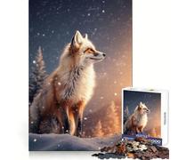 Puzzle da 1000 pezzi con volpe rossa al tramonto su una scogliera, per adulti e ragazzi, gioco di abilità, rilassante e divertente, con bordi netti, ideale come regalo per le festività (50x75cm)