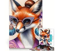 Puzzle da 1000 pezzi con volpe rossa in stile boho alla moda,ritagli precisi,attività di gioco intelligente,momento di relax,regalo di compleanno 38x52cm