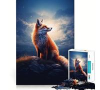 Puzzle da 1000 pezzi con volpe rossa nella foresta per adolescenti, gioco di logica mentale, tranquillo, con taglio preciso, ideale come regalo di Babbo Natale (38x52cm)